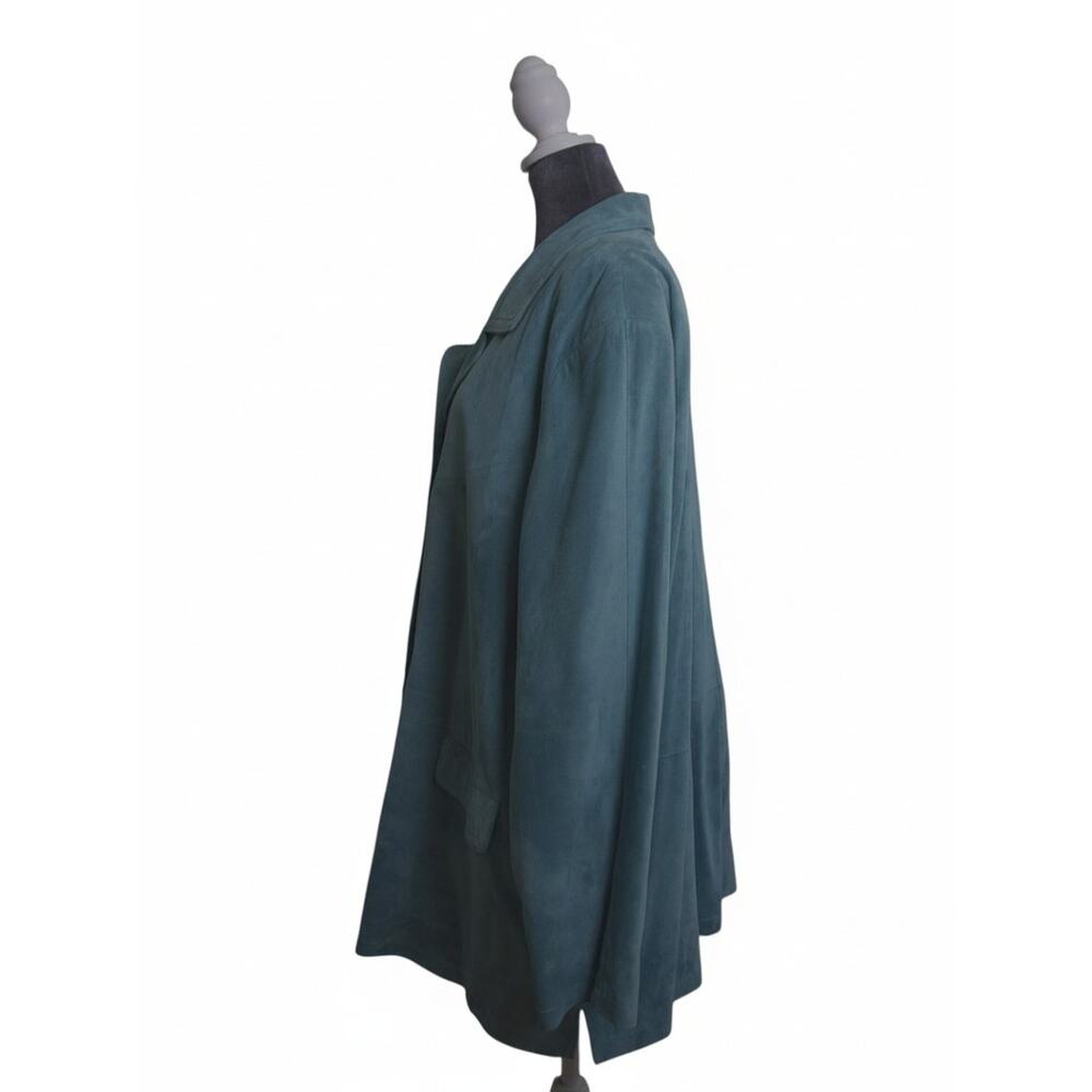 Jessica Holbrooks Mint Green Leather Suede Jacket Lined w/ Pockets Sz 3X GUC - Picture 5 of 16
